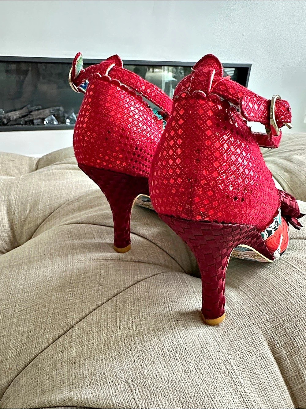 Irregular Choice Just In Time Floral Bow Heels Red & Multicolor US 8 - Picture 4 of 10